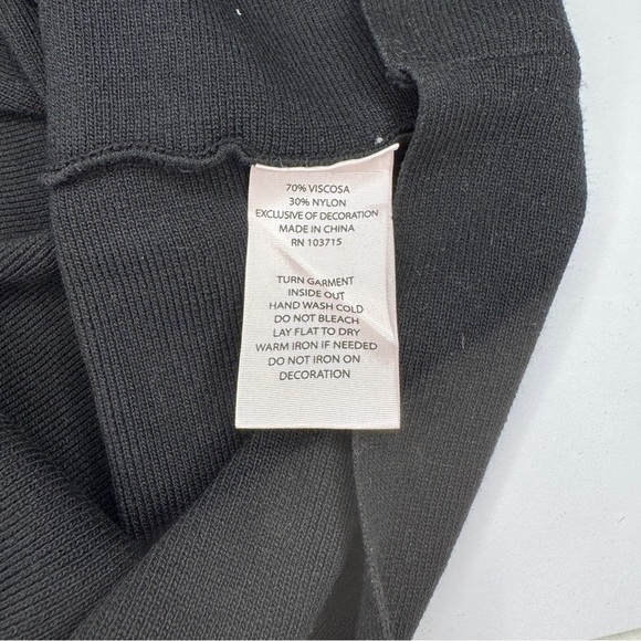 Nanette Lepore Black Knit Fit & Flare Dress | Twist Front | Size Small - Picture 6 of 11